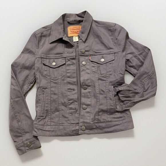 Levis Jacket Size Small Gray Standard Trucker Denim Casual Button Up Classic - Picture 1 of 7
